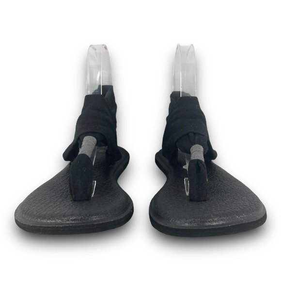 Sanuk Yoga Sling 2 Comfort Thong Sandals SWS10001 Slip On Triple Black Women 7 - Picture 5 of 9